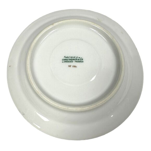 Vintage Chastangner Limoges Saucer Plate France White Floral Round Gold Rim 5.5" - Picture 2 of 6